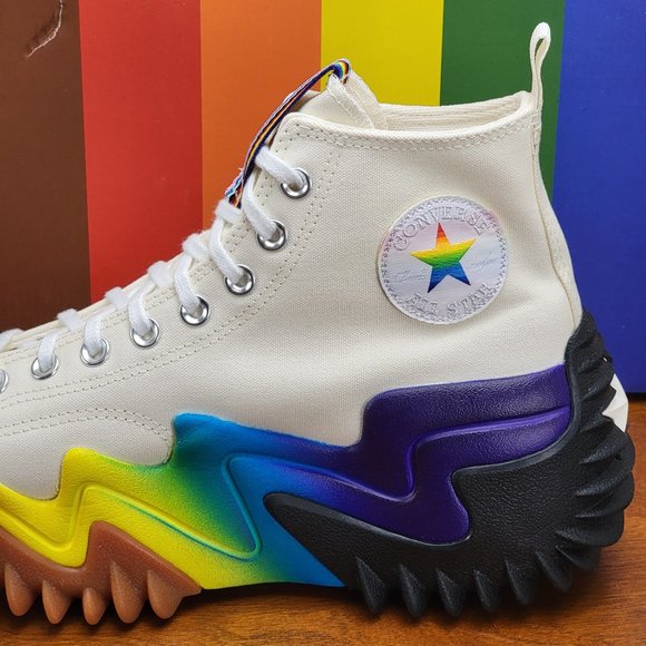 Converse Men's Run Star Motion CX Platform Pride A02262C Egret/Court Purple - Picture 9 of 13